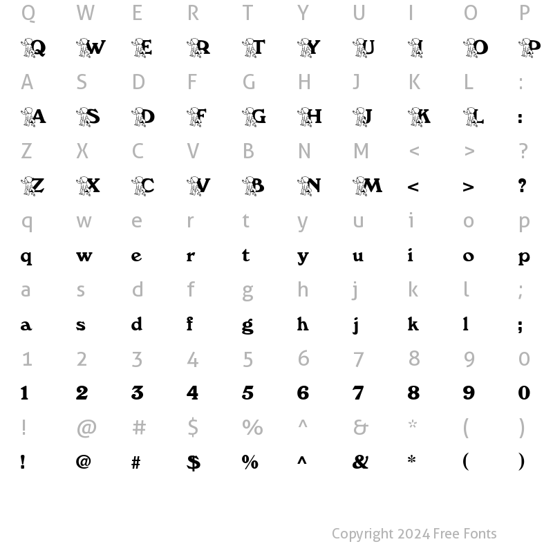 Character Map of Babyputte Becker Normal