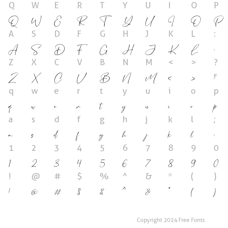 Character Map of Bacalisties Regular