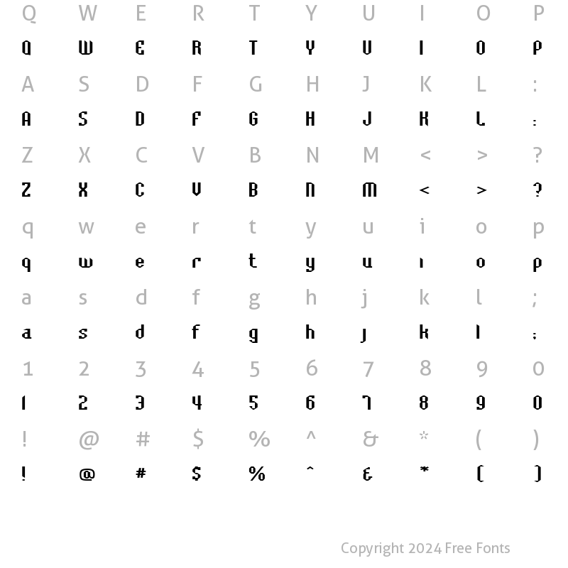 Character Map of BaccusBevelExp Regular