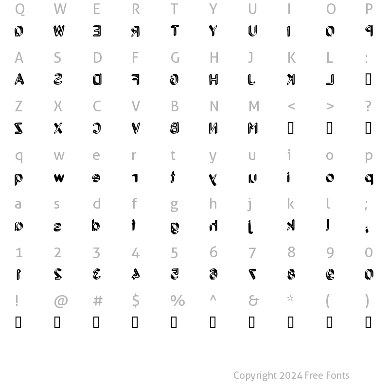 Character Map of Backcab Original