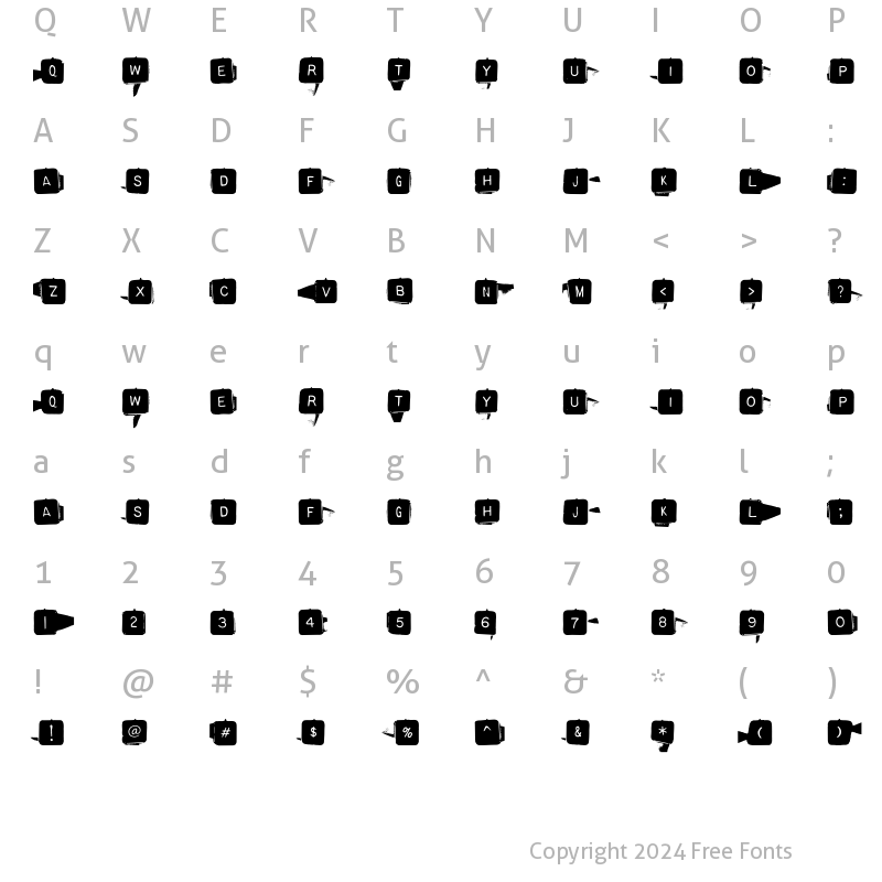 Character Map of Backspacer Regular