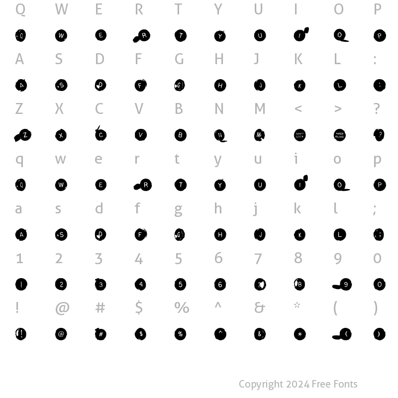 Character Map of Backspacer Round Regular