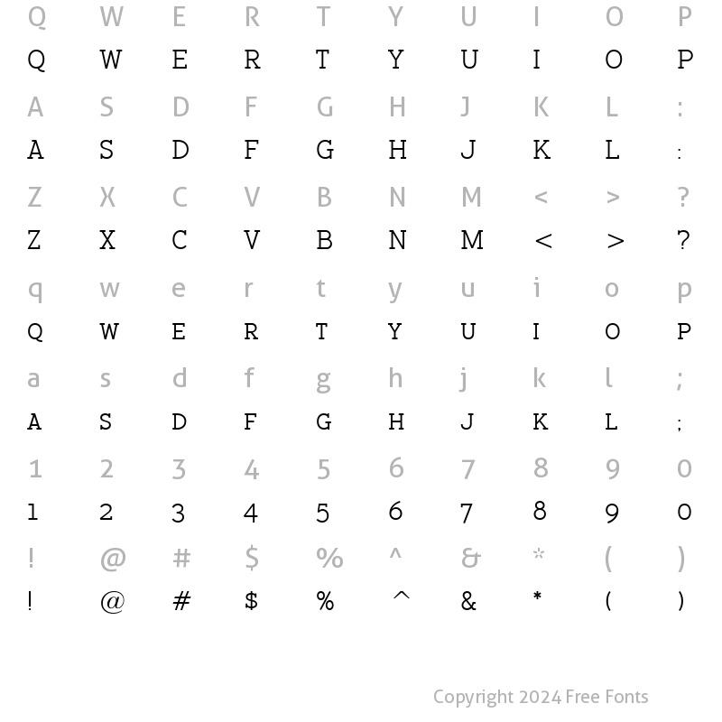 Character Map of BacktalkSerif BTN SC Regular