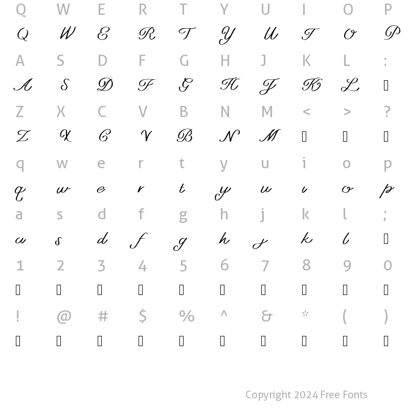 Character Map of BacktoBed Medium