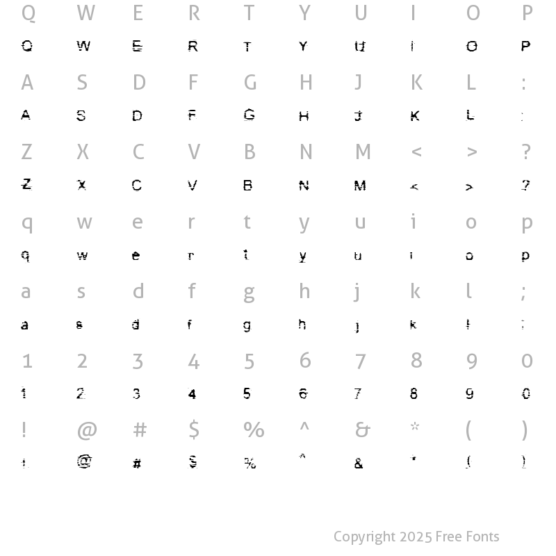 Character Map of Bad Cargo 2.0 Regular