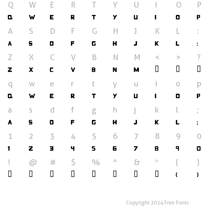 Character Map of BadBlocks TT Regular