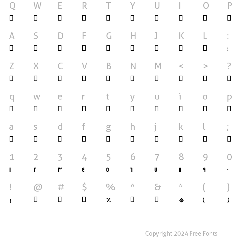 Character Map of bader_classic bader