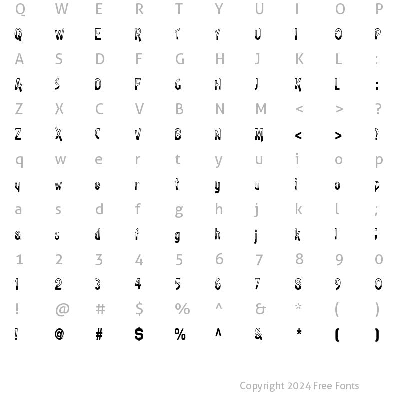 Character Map of BadhHabit71 ttcon Regular