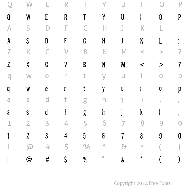 Character Map of Badhouse Light Regular