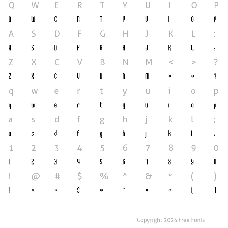 Character Map of BadlocICG Bevel Regular