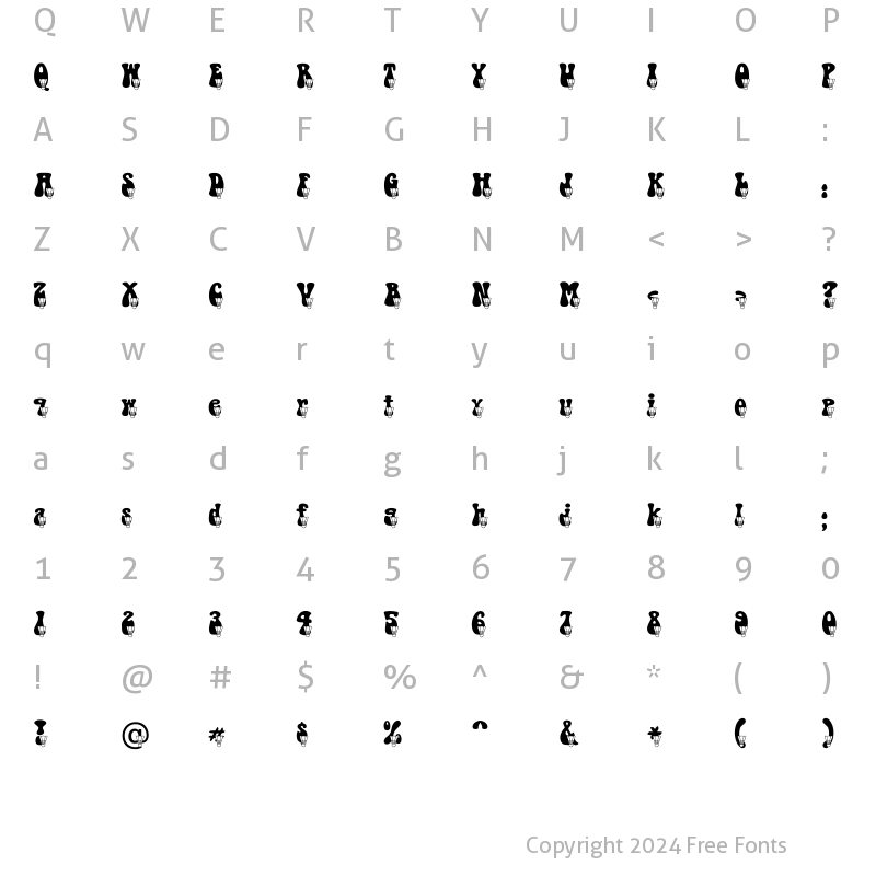 Character Map of Badminton Becker Normal