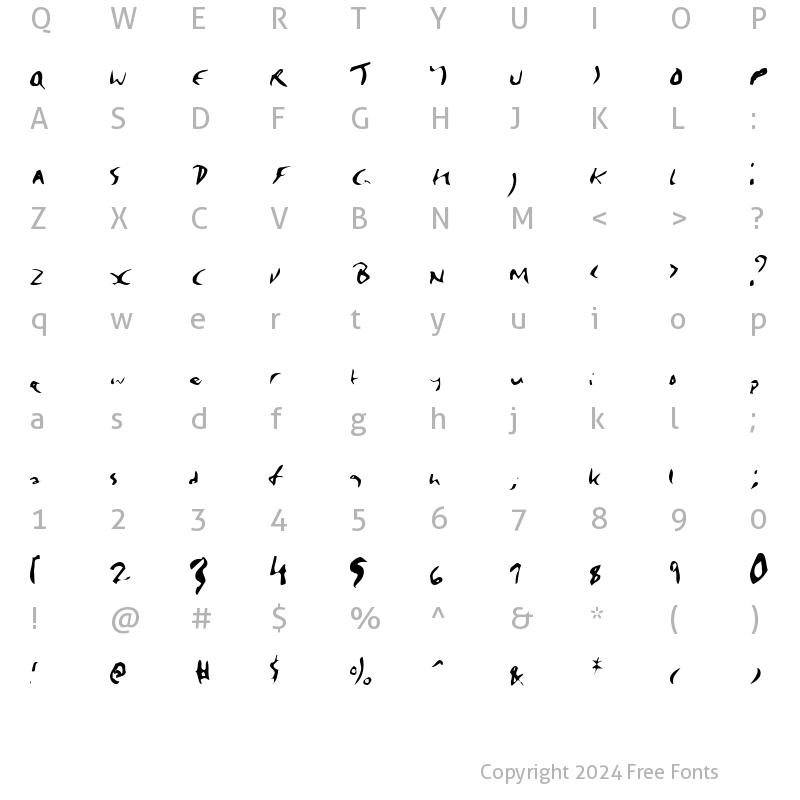 Character Map of Badpalace 1 Regular