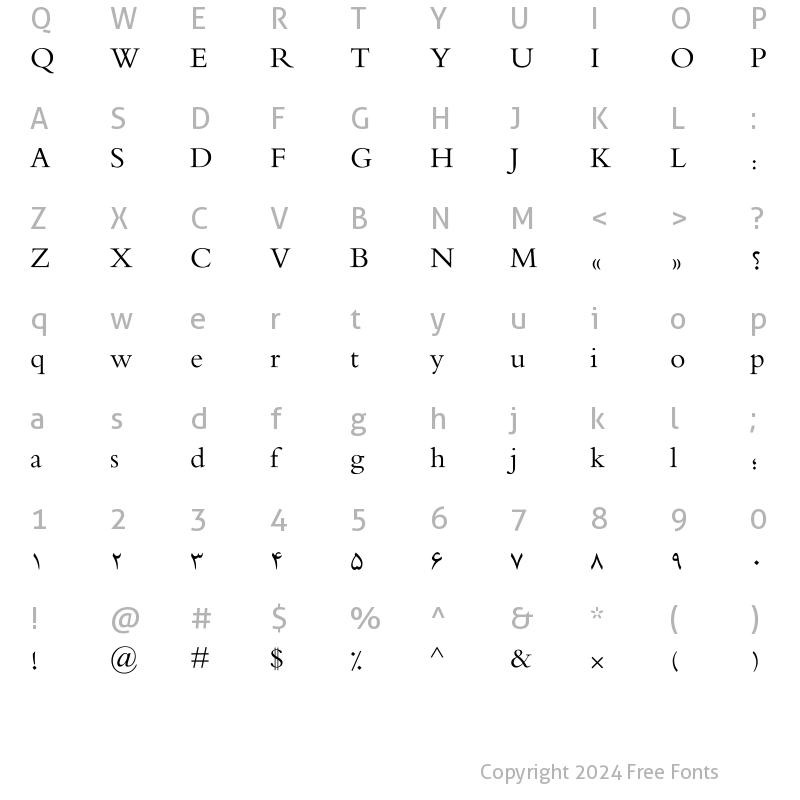 Character Map of Badr Normal