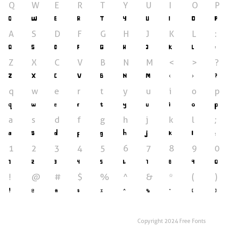 Character Map of Bagayaga Regular