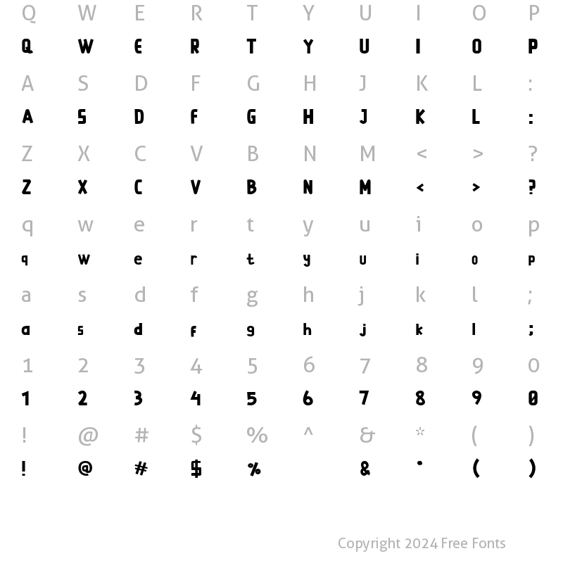 Character Map of Bagie Bold