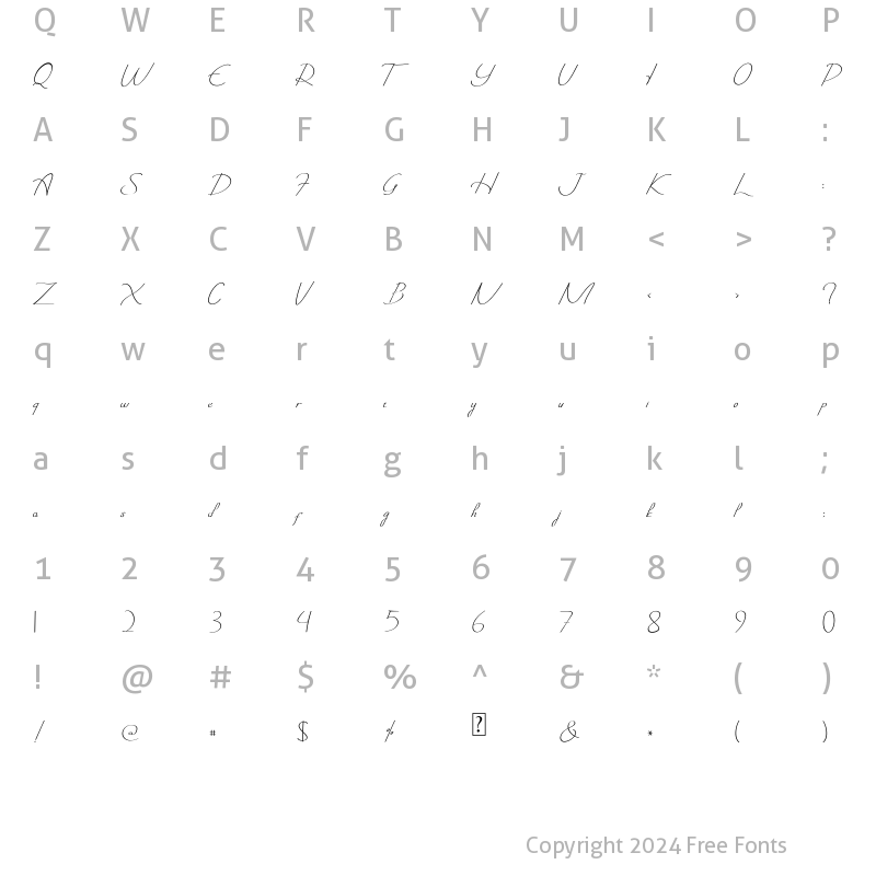 Character Map of Bagnolhet Regular