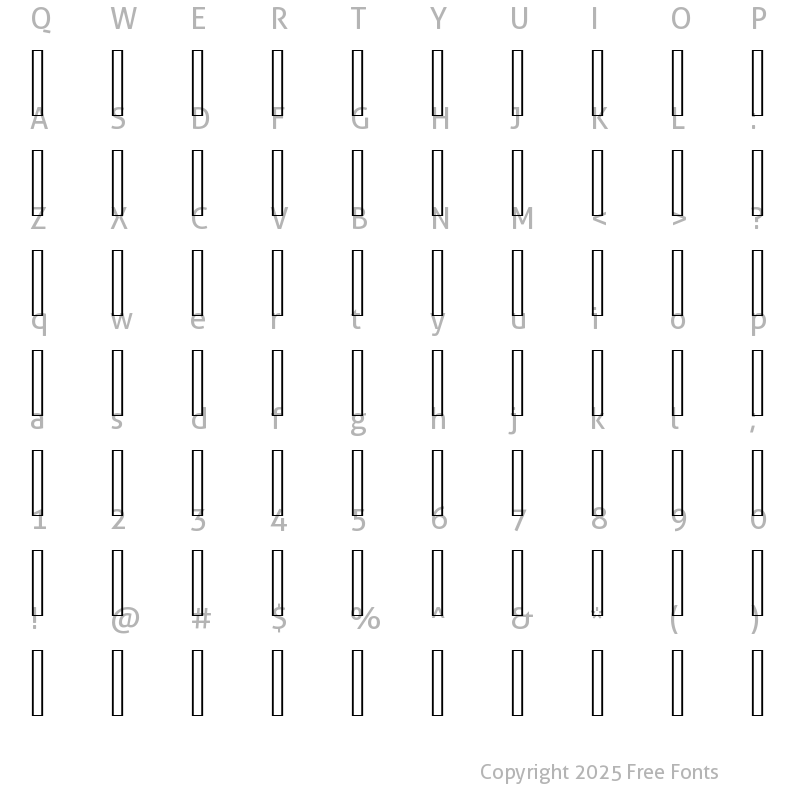 Character Map of Bagpipe Regular