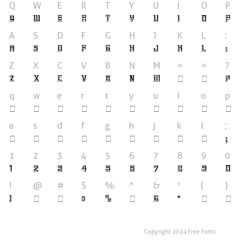 Character Map of Baguet Display Caps SSi Regular