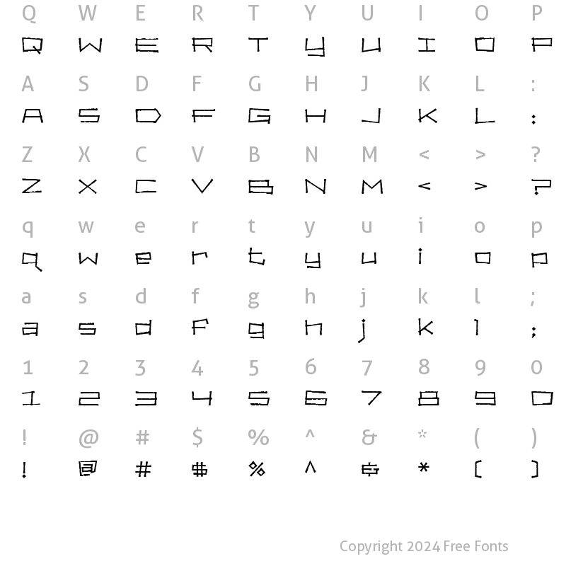 Character Map of Bahama Slim Medium