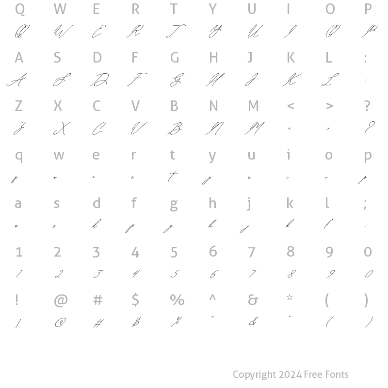 Character Map of Bahiytsah Slant Italic
