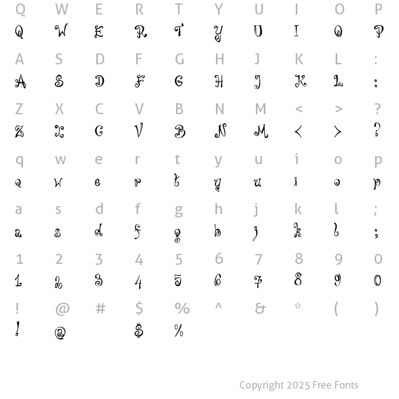 Character Map of Bajareczka Regular