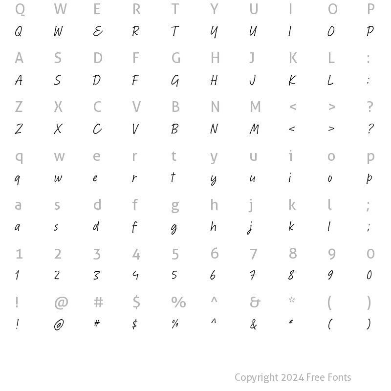 Character Map of Bakeshop-Light ?