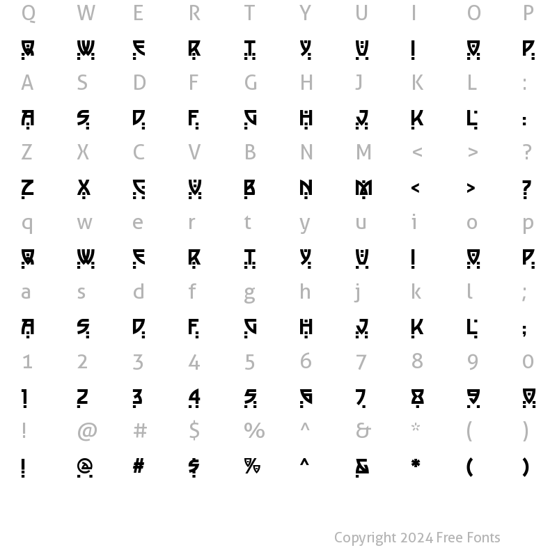 Character Map of BalaCynwyd Regular