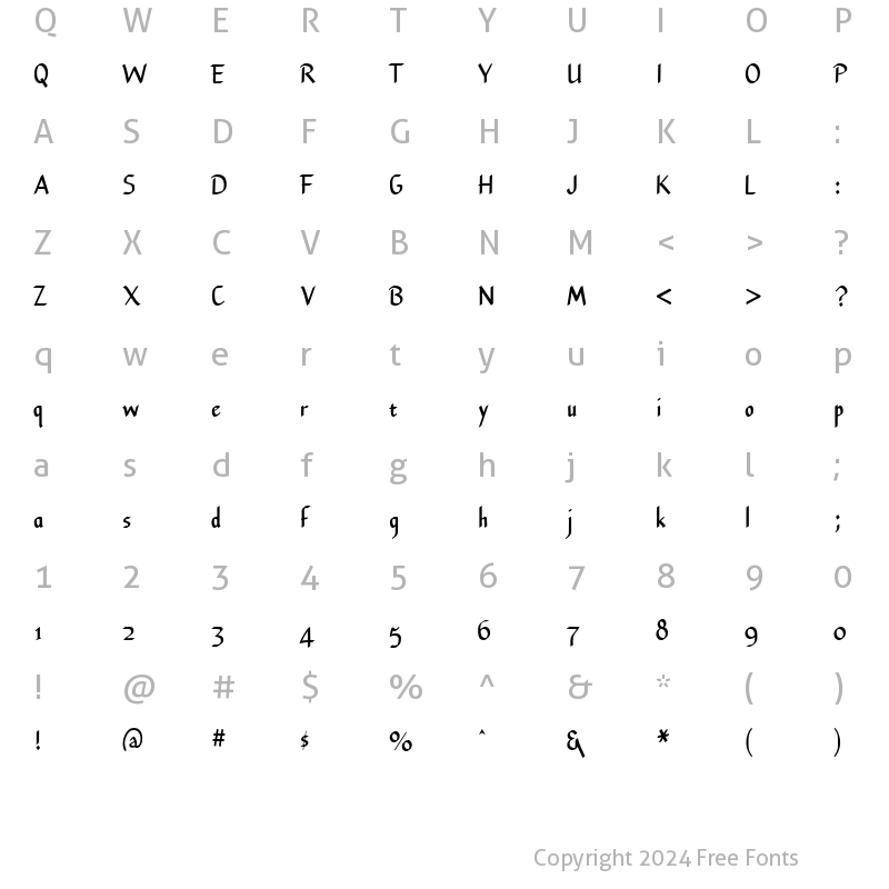 Character Map of Balboat Bold