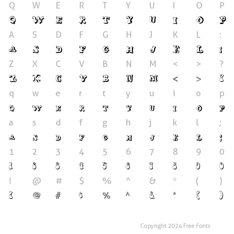 Character Map of Balduin Regular