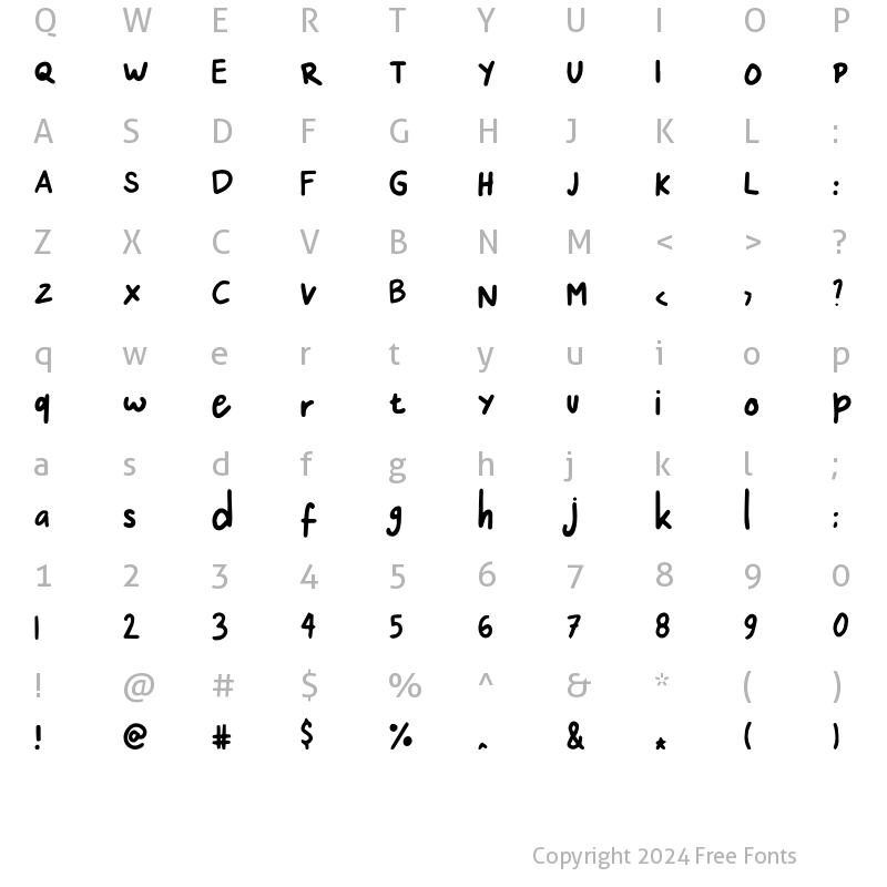 Character Map of Bale Belly One Regular