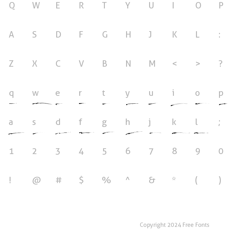 Character Map of Balicot Sweet Swash Regular