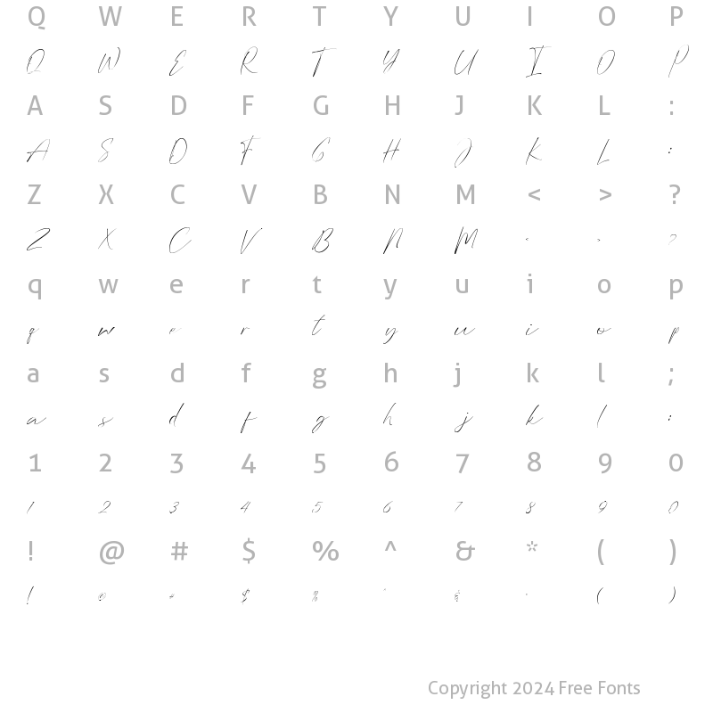 Character Map of Baligeh Regular