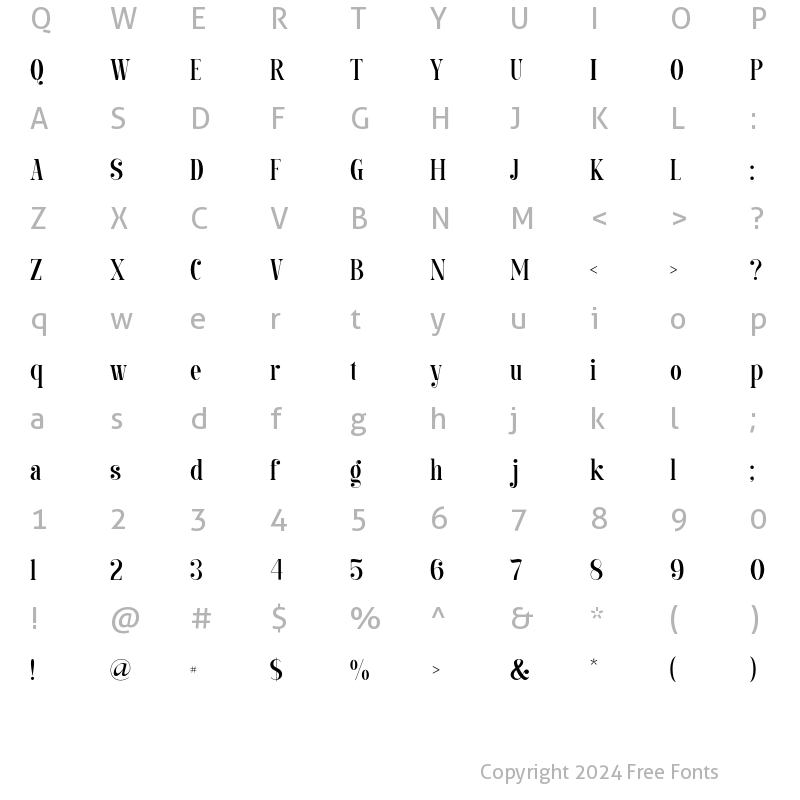 Character Map of Balinesse Regular