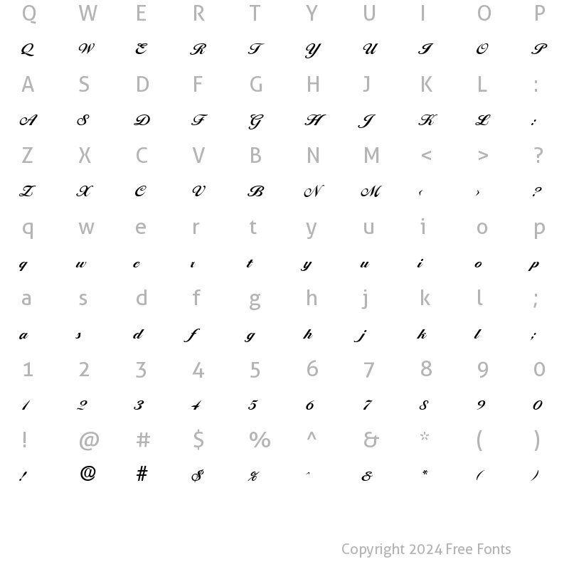 Character Map of Ballantines Bold