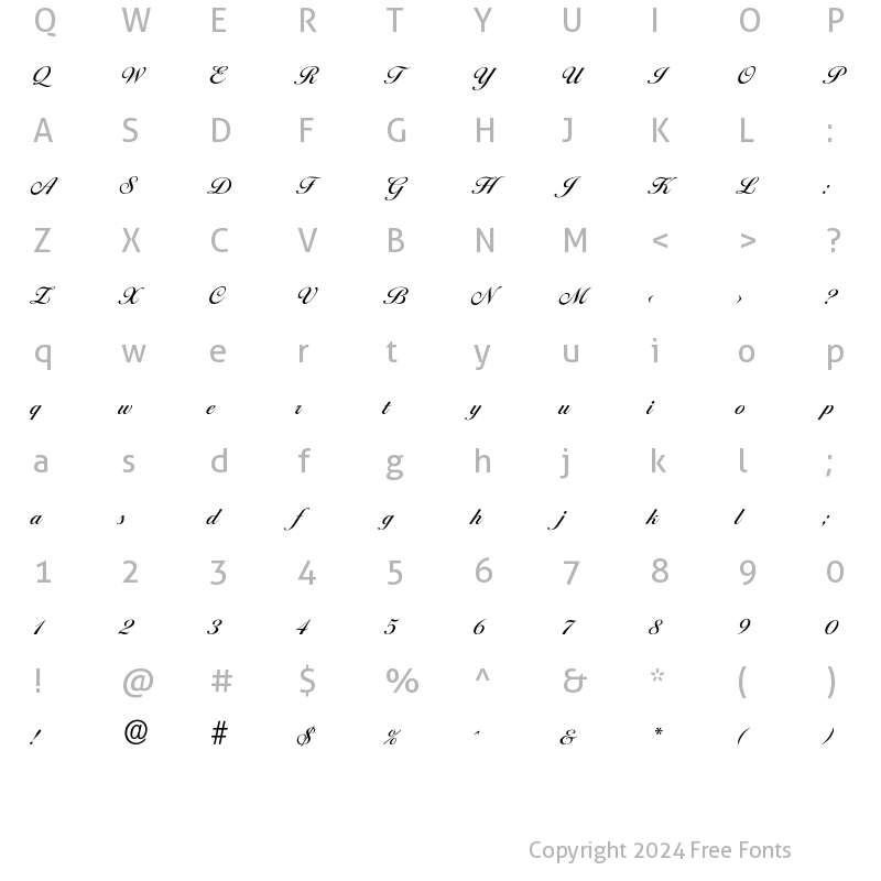 Character Map of Ballantines-Medium Regular