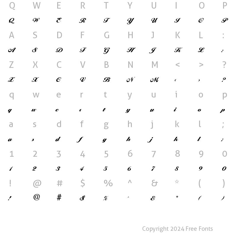 Character Map of Ballantines-Serial-Black Regular