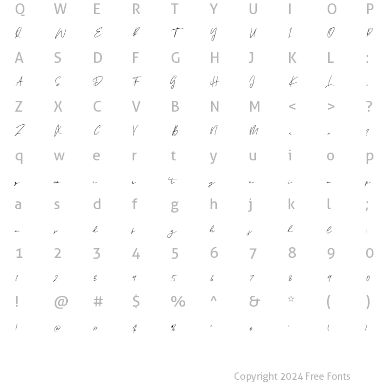 Character Map of Ballarat Regular