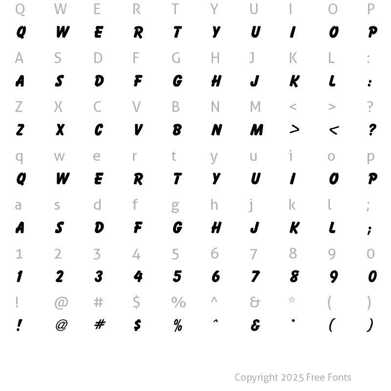 Character Map of Ballemi Extra Bold
