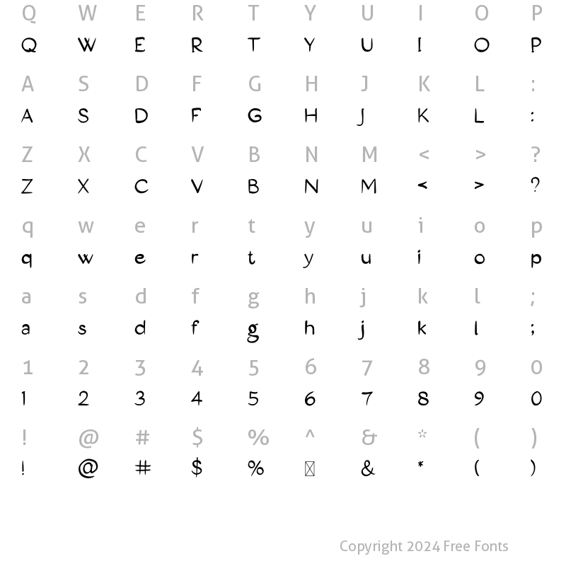 Character Map of Balligon Regular