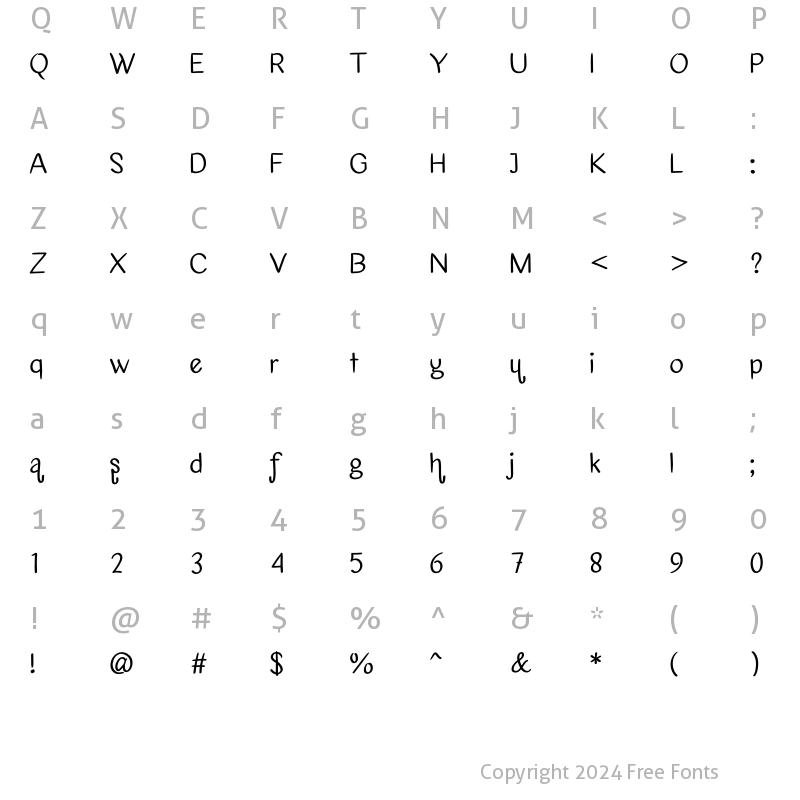 Character Map of Balliska Regular