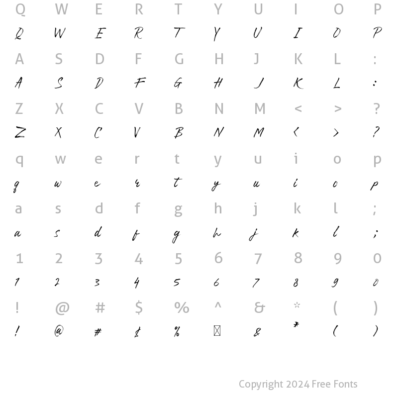 Character Map of Ballistick Regular