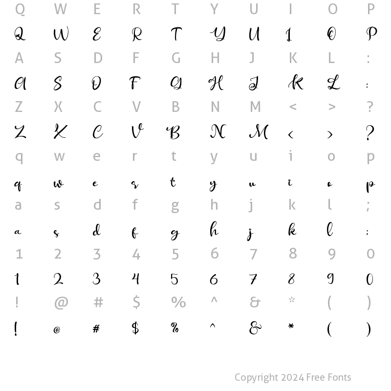 Character Map of Ballisty Regular