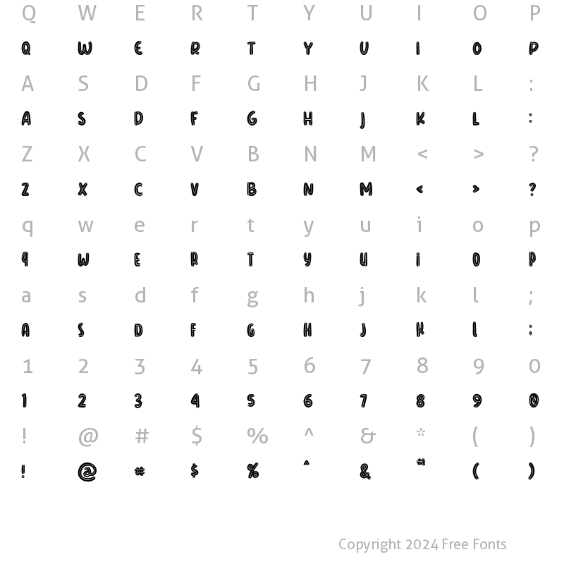 Character Map of BALLMIND Regular