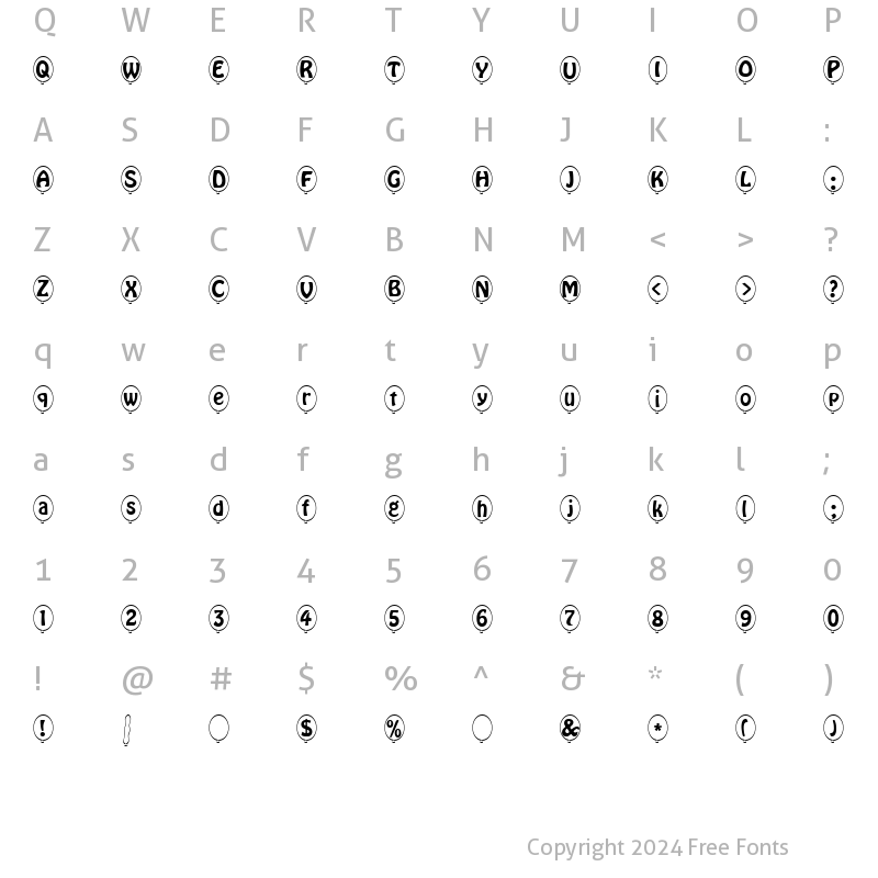 Character Map of Ballon Becker Normal