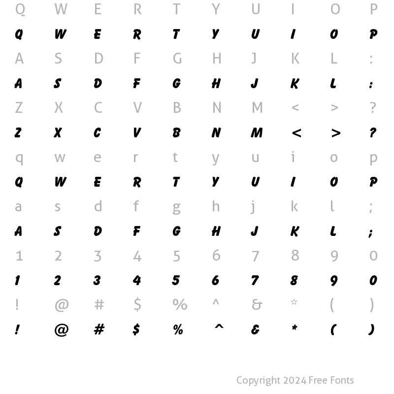 Character Map of Balloon Extra Bold