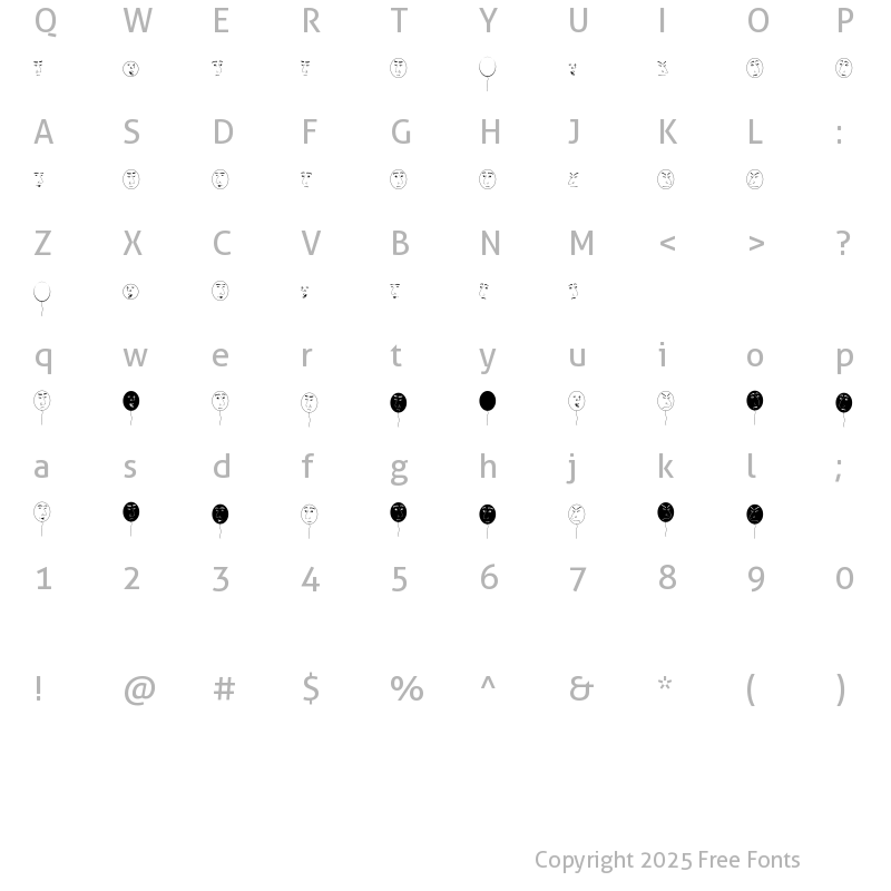 Character Map of balloon man Regular