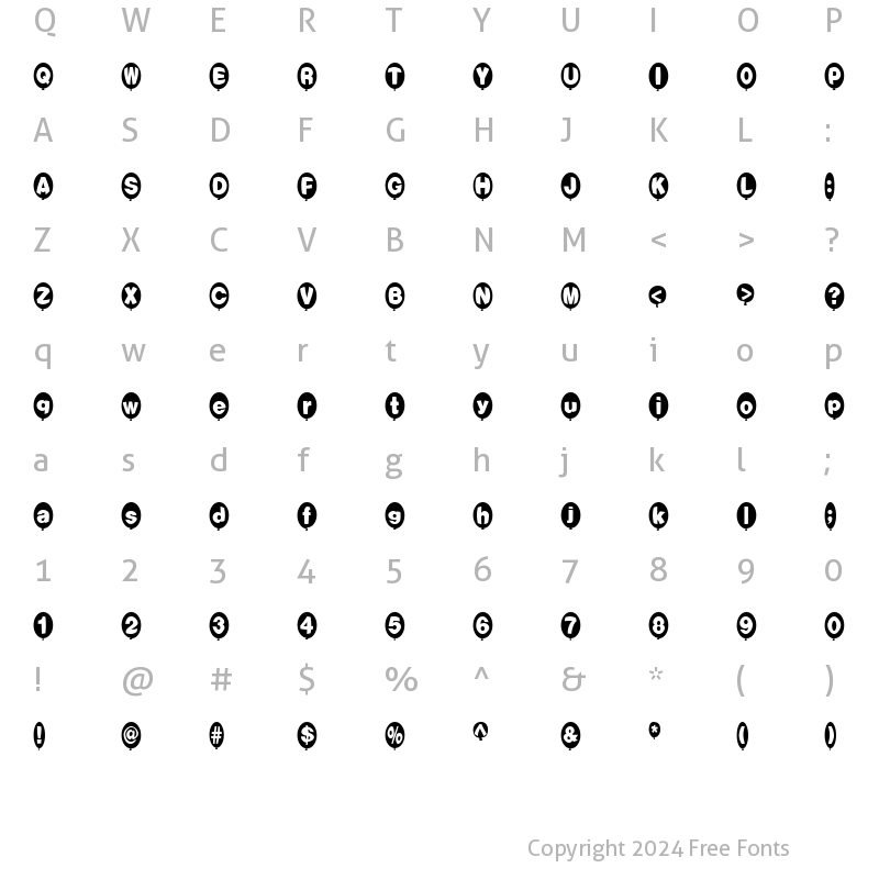 Character Map of Balloons Normal