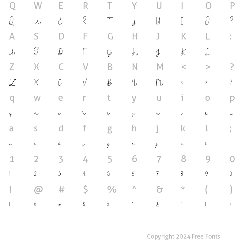 Character Map of Ballpoints Regular