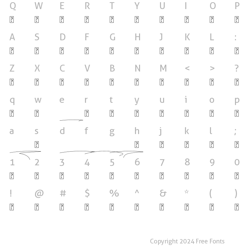 Character Map of Bally Girl Swash Signature Regular