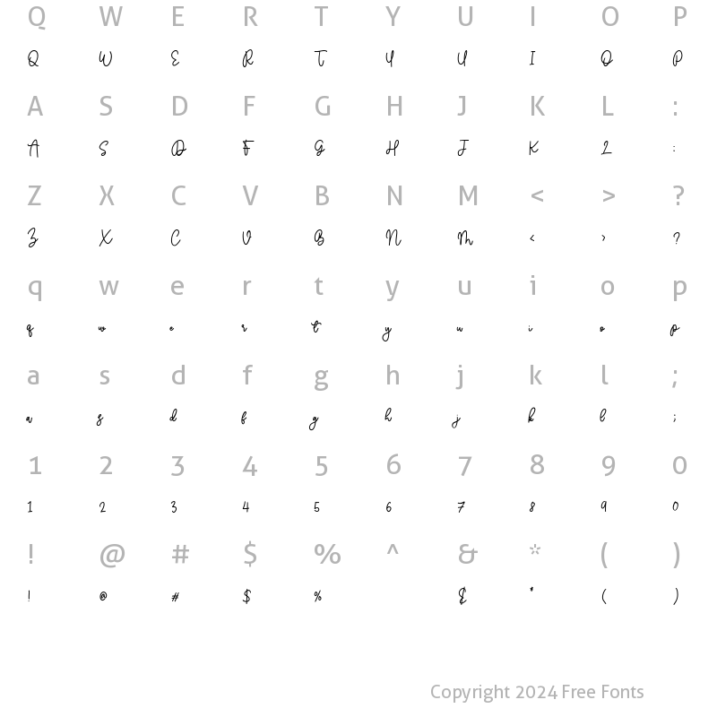 Character Map of Balmonde Regular